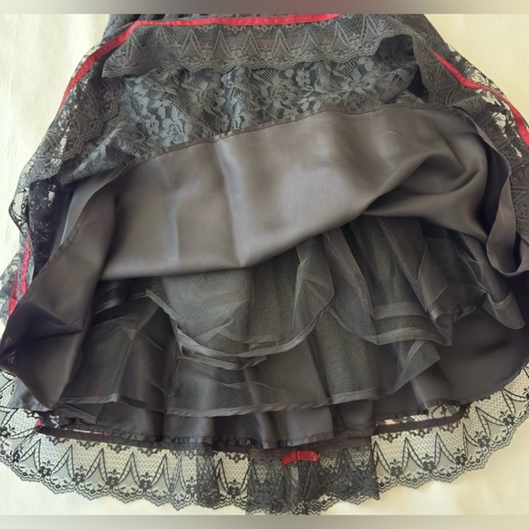 Gunne Sax Black Lace Vintage  Midi Open back Dress with bow - Picture 10 of 12